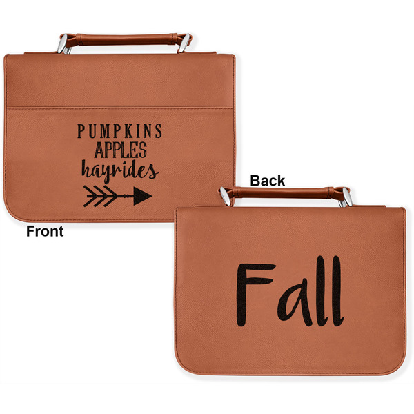 Fall Quotes and Sayings Cognac Leatherette Bible Covers - Large Double Sided Apvl