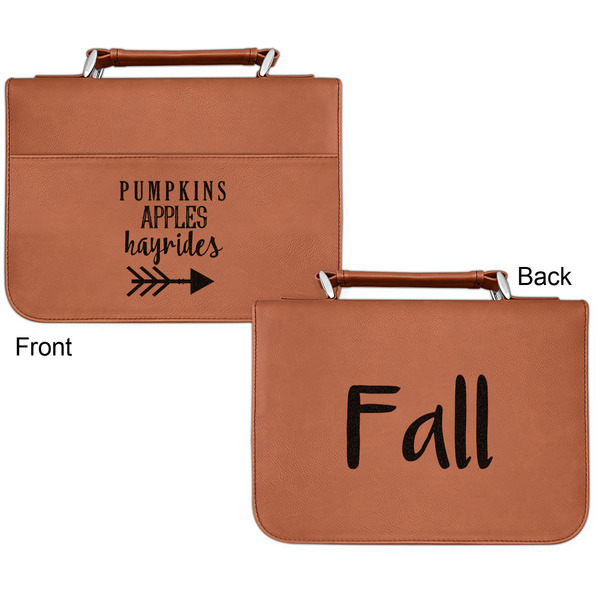 Fall Quotes and Sayings Cognac Leatherette Bible Covers - Small Double Sided Apvl
