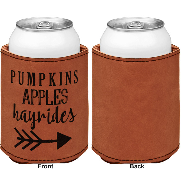 Fall Quotes and Sayings Cognac Leatherette Can Sleeve - Single Sided Front and Back