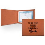 Fall Quotes and Sayings Leatherette Certificate Holder - Front