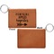 Fall Quotes and Sayings Cognac Leatherette Keychain ID Holders - Front Apvl