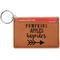 Fall Quotes and Sayings Cognac Leatherette Keychain ID Holders - Front Credit Card