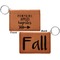 Fall Quotes and Sayings Cognac Leatherette Keychain ID Holders - Front and Back Apvl