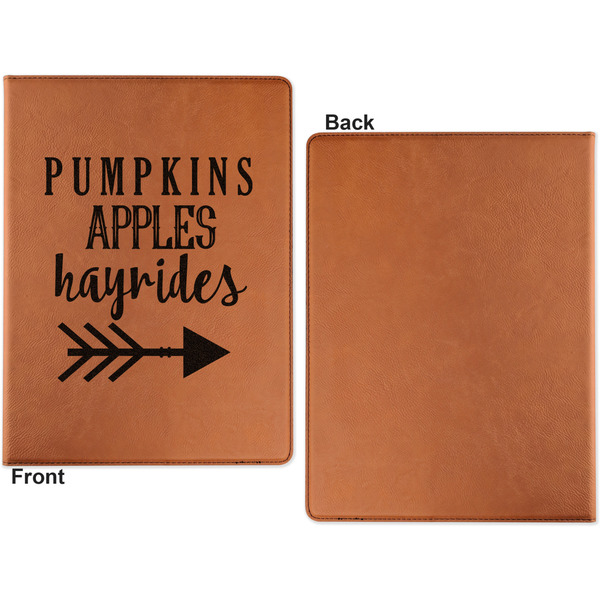 Fall Quotes and Sayings Cognac Leatherette Portfolios with Notepad - Small - Single Sided- Apvl