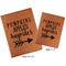 Fall Quotes and Sayings Cognac Leatherette Portfolios with Notepads - Compare Sizes