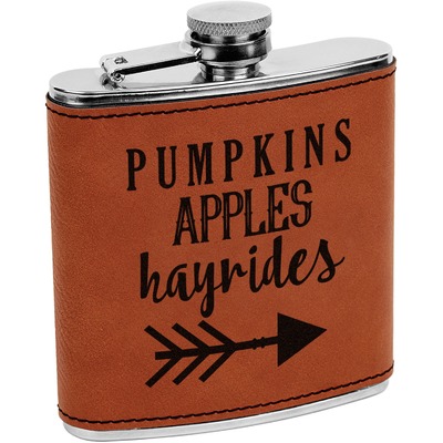 Fall Quotes and Sayings Leatherette Wrapped Stainless Steel Flask (Personalized)