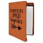 Fall Quotes and Sayings Leatherette Zipper Portfolio with Notepad - Double Sided (Personalized)