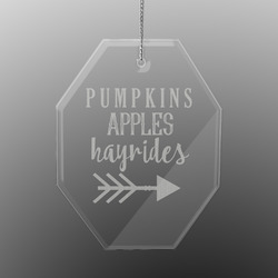 Fall Quotes and Sayings Engraved Glass Ornament - Octagon