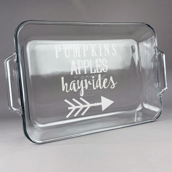 Custom Fall Quotes and Sayings Glass Baking and Cake Dish