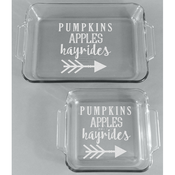 Fall Quotes and Sayings Glass Baking Dish Set - FRONT