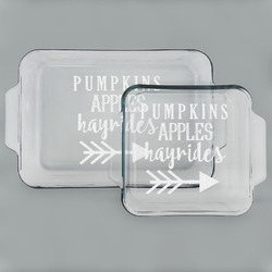 Fall Quotes and Sayings Set of Glass Baking & Cake Dish - 13in x 9in & 8in x 8in