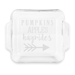 Fall Quotes and Sayings Glass Cake Dish with Truefit Lid - 8in x 8in