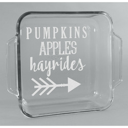 Fall Quotes and Sayings Glass Cake Dish - 8in x 8in