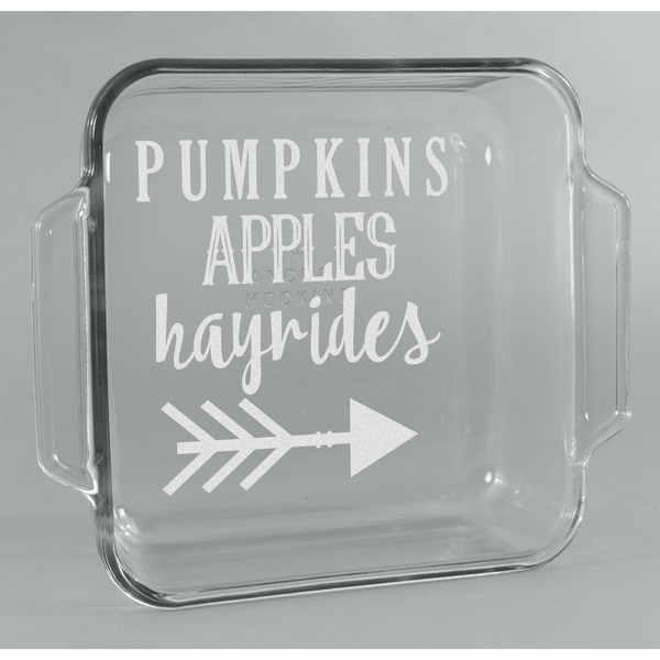 Custom Fall Quotes and Sayings Glass Cake Dish - 8in x 8in