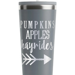 Fall Quotes and Sayings RTIC Everyday Tumbler with Straw - 28oz - Grey - Single-Sided