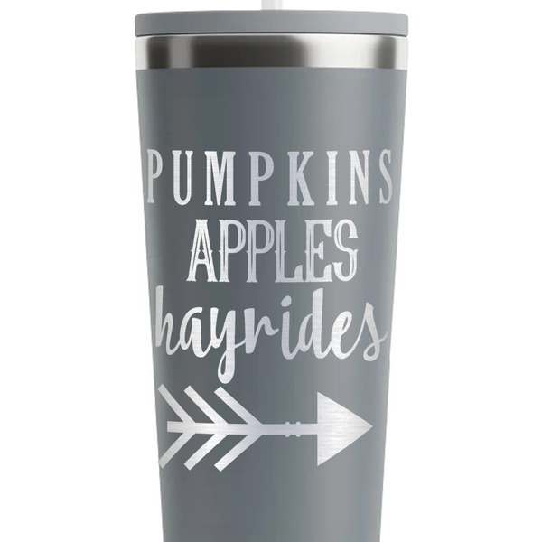 Fall Quotes and Sayings Grey RTIC Everyday Tumbler - 28 oz. - Close Up