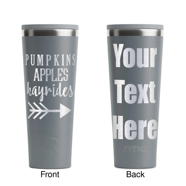 Fall Quotes and Sayings Grey RTIC Everyday Tumbler - 28 oz. - Front and Back