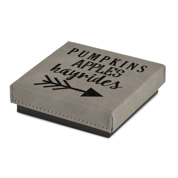 Custom Fall Quotes and Sayings Jewelry Gift Box - Engraved Leather Lid