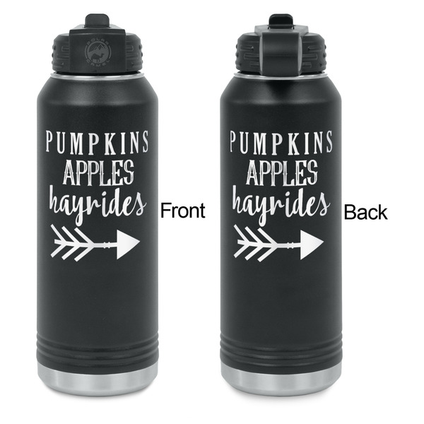 Fall Quotes and Sayings Laser Engraved Water Bottles - Front & Back Engraving - Front & Back View