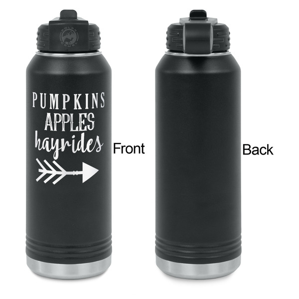 Fall Quotes and Sayings Laser Engraved Water Bottles - Front Engraving - Front & Back View