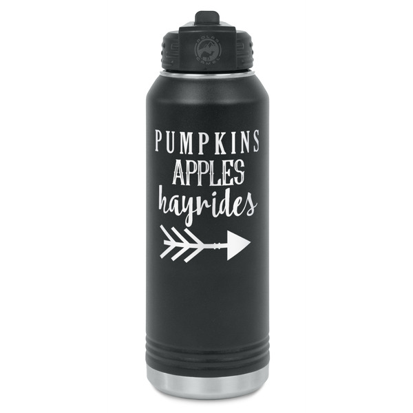 Custom Fall Quotes and Sayings Water Bottle - Laser Engraved - Front
