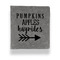 Fall Quotes and Sayings Leather Binder - 1" - Grey - Front View