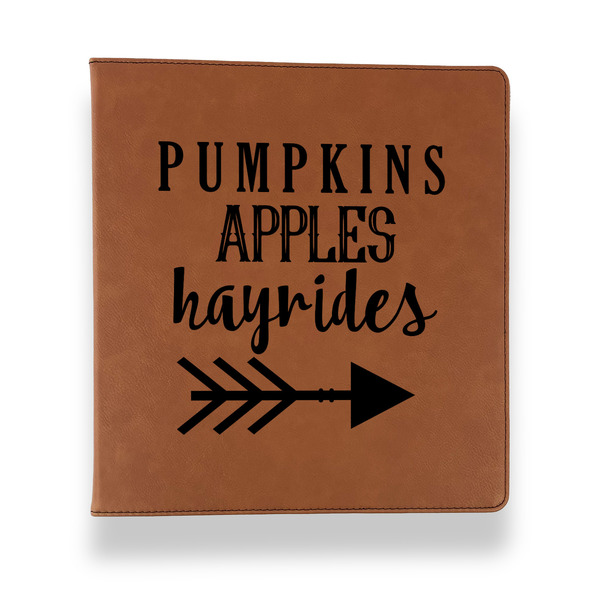 Custom Fall Quotes and Sayings Leather Binder - 1" - Rawhide