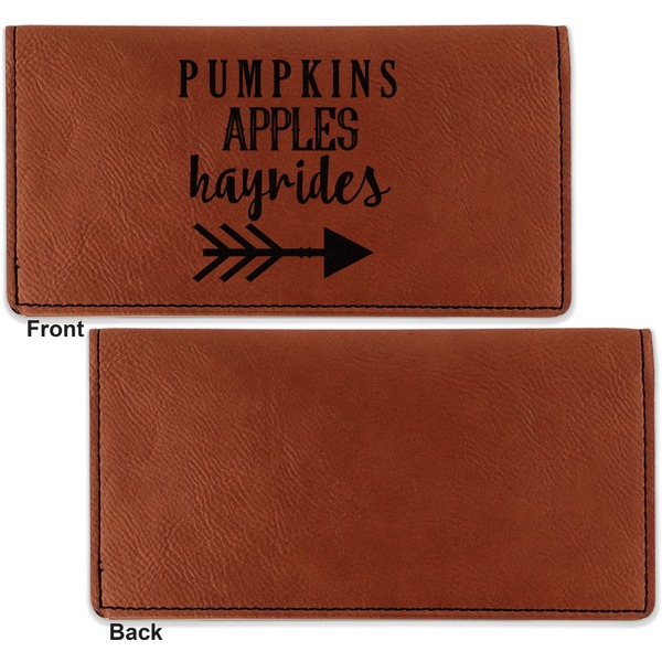 Fall Quotes and Sayings Leather Checkbook Holder Front and Back Single Sided - Apvl
