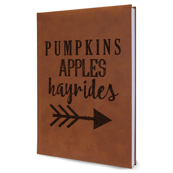 Custom Fall Quotes and Sayings Leather Sketchbook