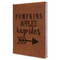 Fall Quotes and Sayings Leather Sketchbook - Large - Double Sided - Angled View