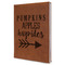 Fall Quotes and Sayings Leather Sketchbook - Large - Single Sided - Angled View