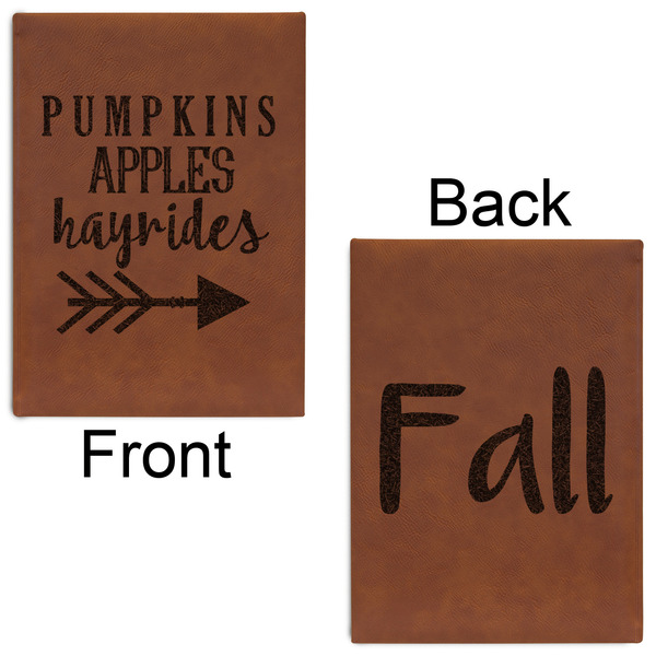Fall Quotes and Sayings Leatherette Journals - Large - Double Sided - Front & Back View