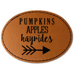 Fall Quotes and Sayings Faux Leather Iron On Patch - Oval