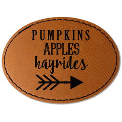 Fall Quotes and Sayings Faux Leather Iron On Patch - Oval