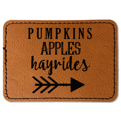 Fall Quotes and Sayings Faux Leather Iron On Patch - Rectangle