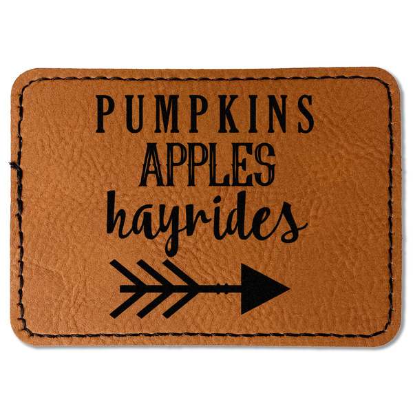 Custom Fall Quotes and Sayings Faux Leather Iron On Patch - Rectangle