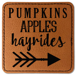 Fall Quotes and Sayings Faux Leather Iron On Patch - Square