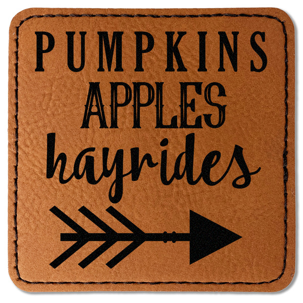 Fall Quotes and Sayings Leatherette Patches - Square