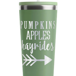 Fall Quotes and Sayings RTIC Everyday Tumbler with Straw - 28oz - Light Green - Single-Sided