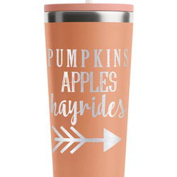 Fall Quotes and Sayings RTIC Everyday Tumbler with Straw - 28oz - Peach - Double-Sided