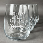 Fall Quotes and Sayings Stemless Wine Glasses (Set of 4)