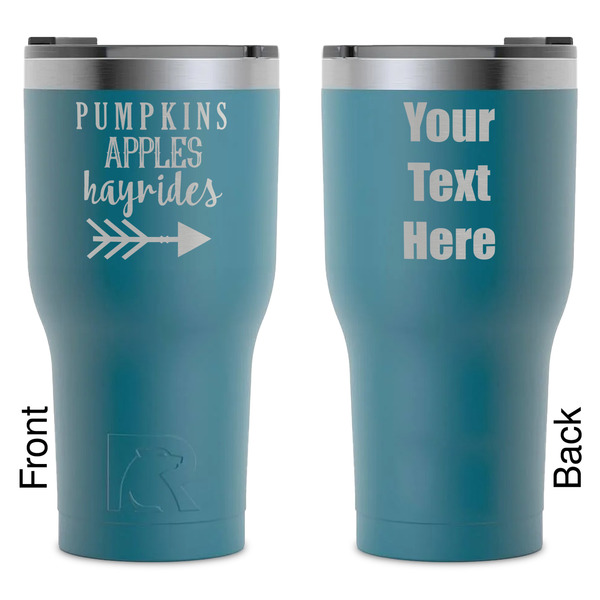 Custom Fall Quotes and Sayings RTIC Tumbler - Dark Teal - Laser Engraved - Double-Sided