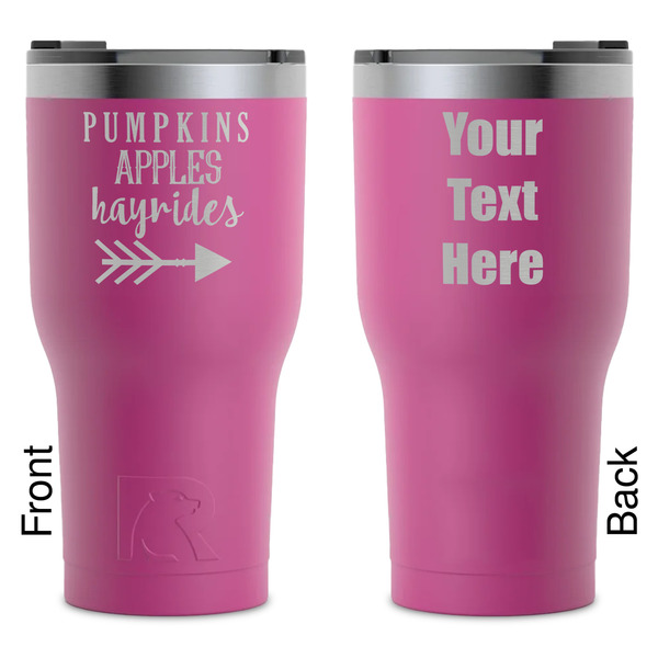 Custom Fall Quotes and Sayings RTIC Tumbler - Magenta - Laser Engraved - Double-Sided