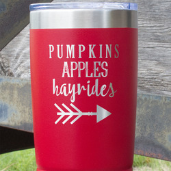 Fall Quotes and Sayings 20 oz Stainless Steel Tumbler - Red - Double Sided