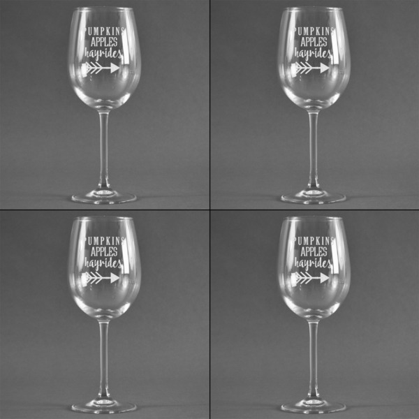 Fall Quotes and Sayings Set of Four Personalized Wineglasses (Approval)