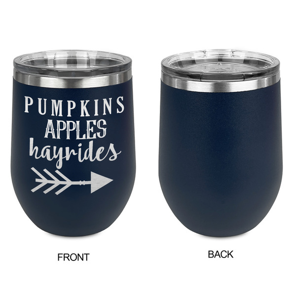 Fall Quotes and Sayings Stainless Wine Tumblers - Navy - Single Sided - Approval