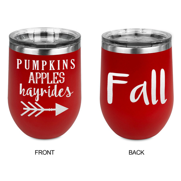 Fall Quotes and Sayings Stainless Wine Tumblers - Red - Double Sided - Approval