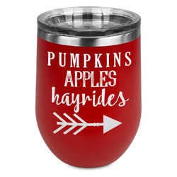 Fall Quotes and Sayings Stemless Stainless Steel Wine Tumbler - Red - Double Sided