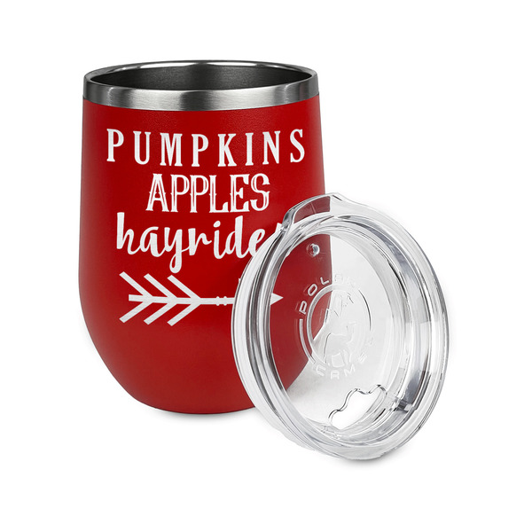 Fall Quotes and Sayings Stainless Wine Tumblers - Red - Single Sided - Alt View