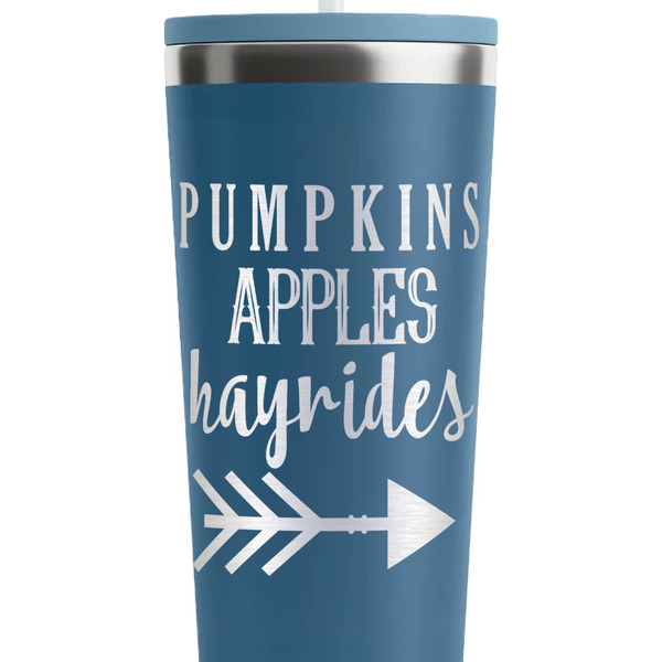 Fall Quotes and Sayings Steel Blue RTIC Everyday Tumbler - 28 oz. - Close Up
